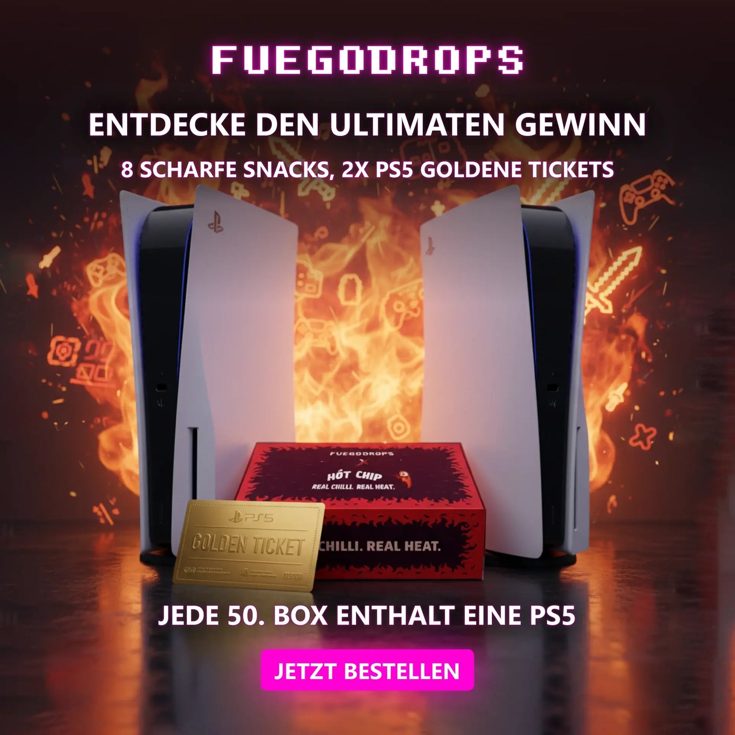 FLAME-ON DROP™ – Win 1 of 2 PS5 | Only 100 Drops